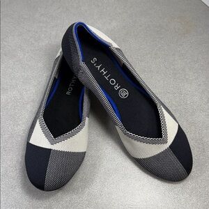 Rothy's Navy and Gray Patterned Flats Size 11